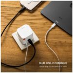 FIXED 2xUSB-C töltő visszahúzható kábellel, GaN PD 3.0 támogatással, 65W, fehér - Image 6