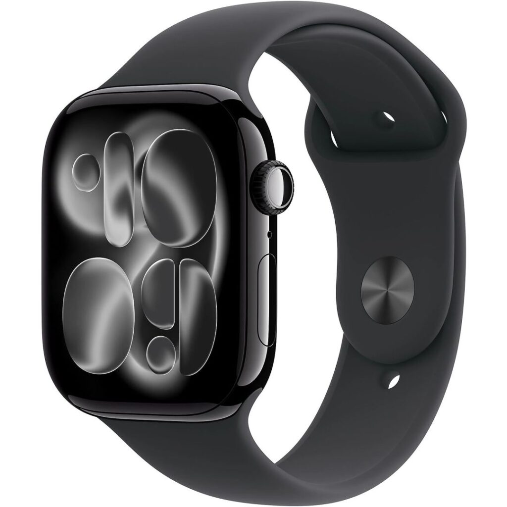 Apple Watch S11 GPS 46mm Jet Black Aluminium Case with Black Sport Band S/M - Image 1