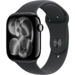 Apple Watch S11 GPS 46mm Jet Black Aluminium Case with Black Sport Band S/M
