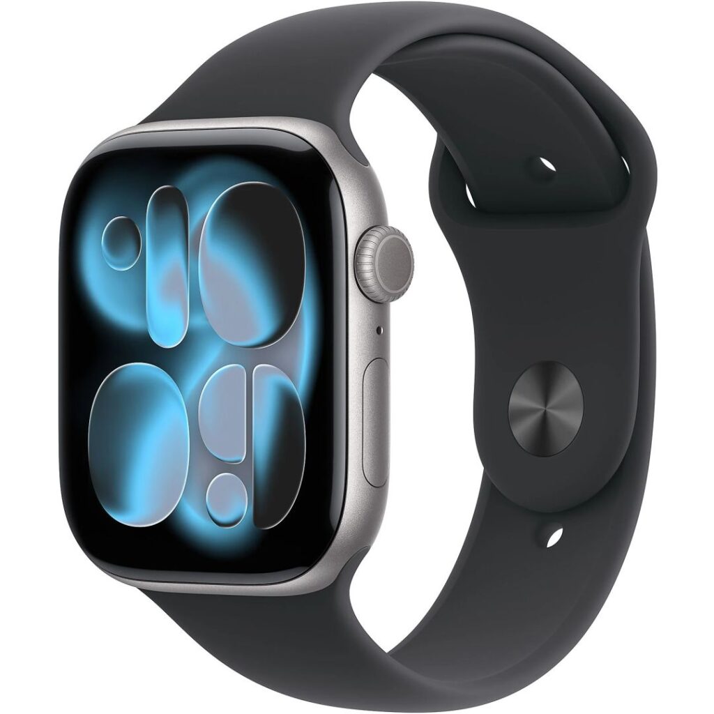 Apple Watch S11 Cellular 42mm Space Grey Aluminium Case with Black Sport Band S/M - Image 1