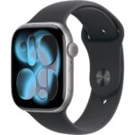 Apple Watch S11 Cellular 42mm Space Grey Aluminium Case with Black Sport Band S/M