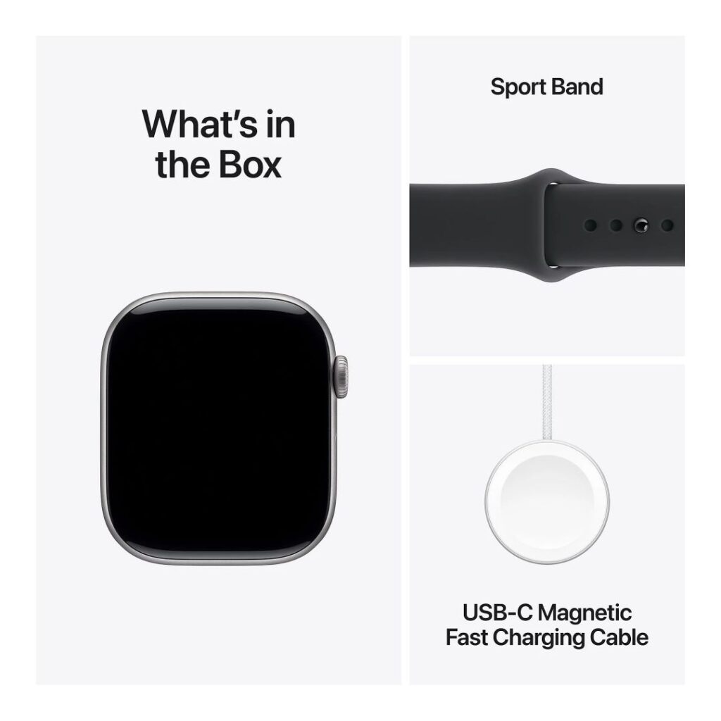 Apple Watch S11 Cellular 42mm Space Grey Aluminium Case with Black Sport Band S/M - Image 3