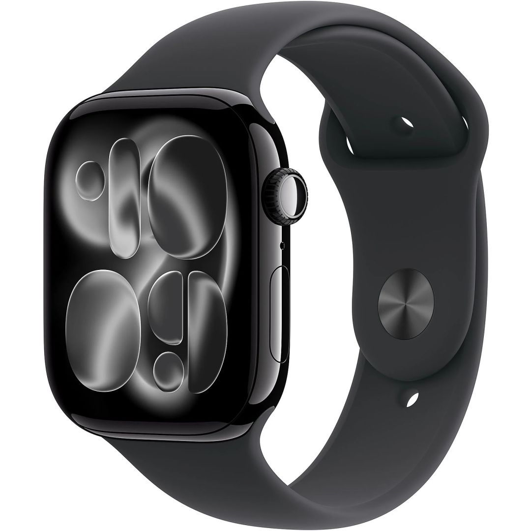 Apple Watch S11 Cellular 42mm Jet Black Aluminium Case with Black Sport Band S/M