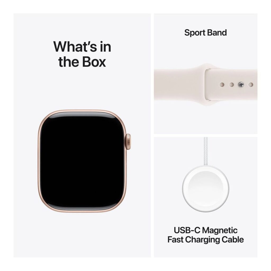 Apple Watch S11 GPS 42mm Rose Gold Aluminium Case with Light Blush Sport Band S/M - Image 3