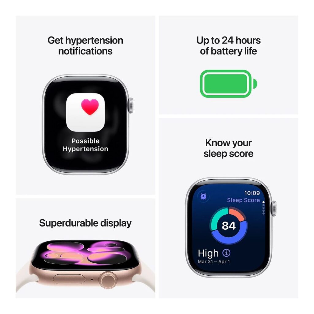 Apple Watch S11 GPS 42mm Rose Gold Aluminium Case with Light Blush Sport Band S/M - Image 4