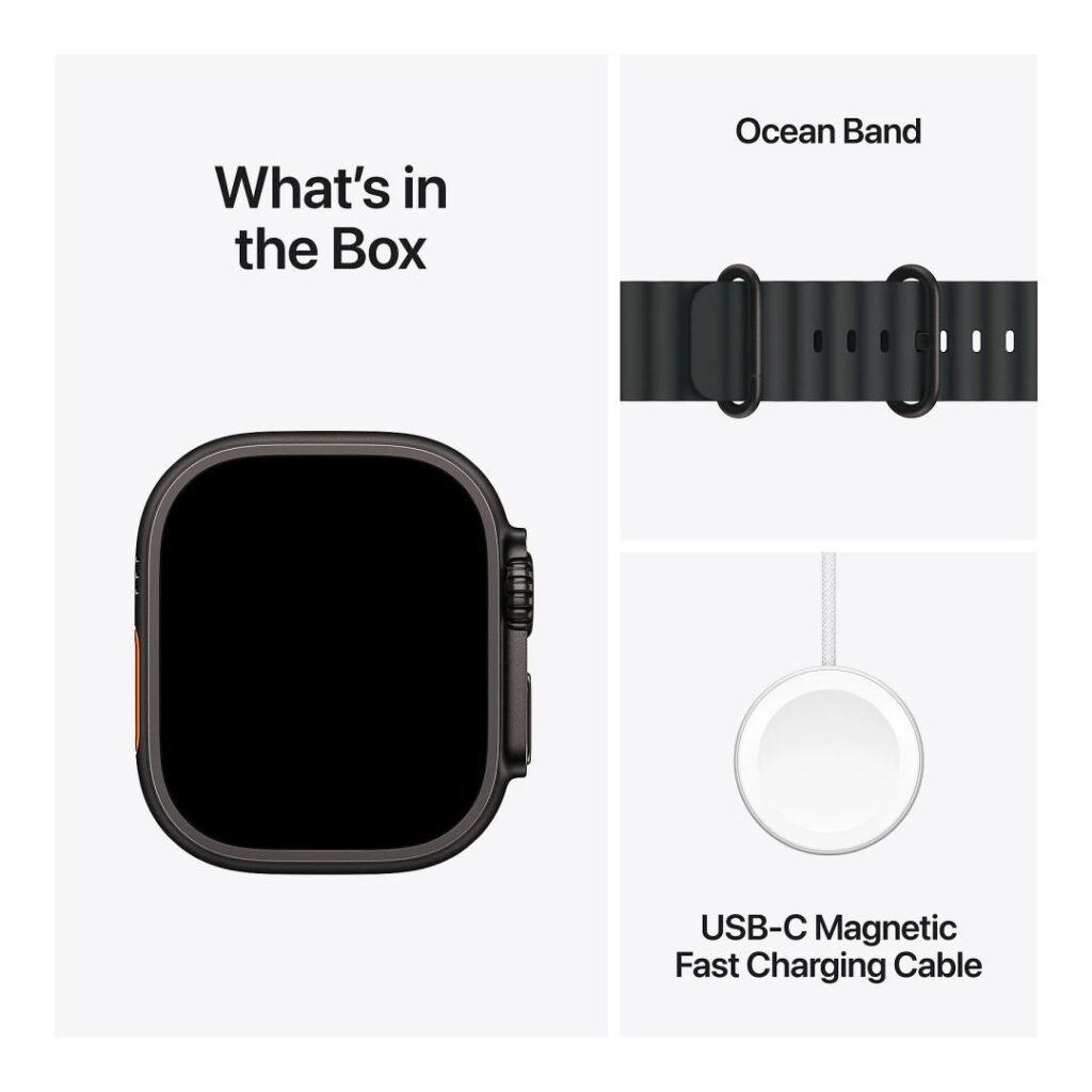 Apple Watch Ultra 3 Cellular 49mm Black Titanium Case with Black Ocean Band - Image 3