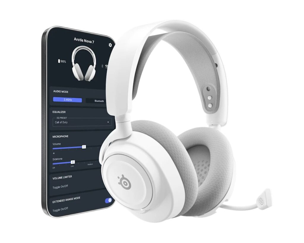Steelseries Arctis Nova 7P Gen 2 Wireless Bluetooth Gaming Headset White - Image 2