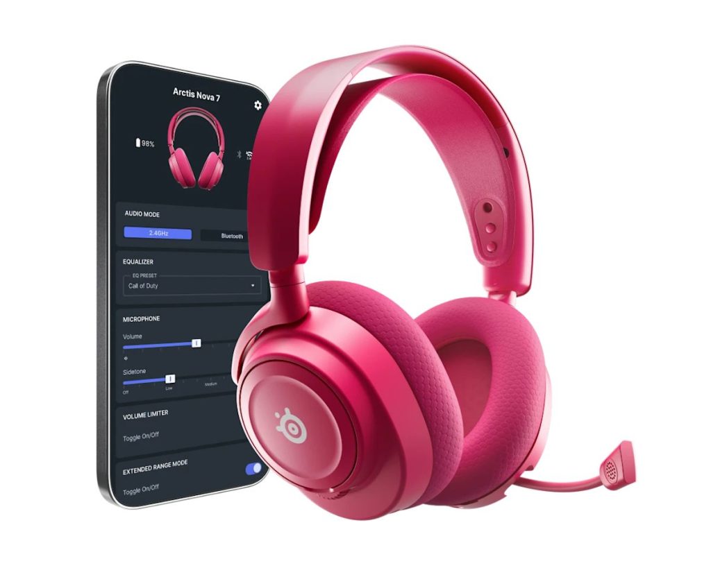 Steelseries Arctis Nova 7P Gen 2 Wireless Bluetooth Gaming Headset Magenta - Image 2