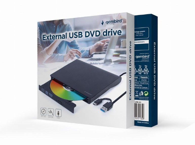 Gembird DVD-USB-031 Slim DVD-Writer Black BOX - Image 2