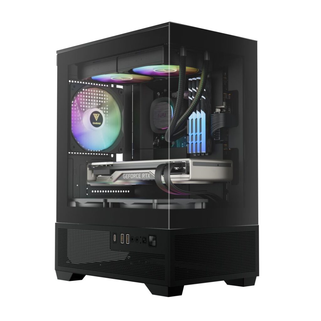 Gamdias Aura GC9M ELITE ARGB Tempered Glass Black - Image 1