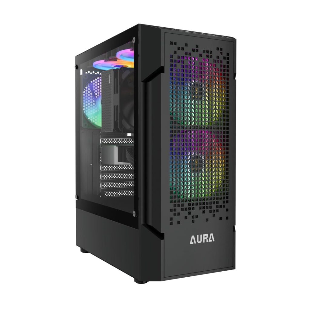 Gamdias Aura GC7 ARGB Tempered Glass Black - Image 1