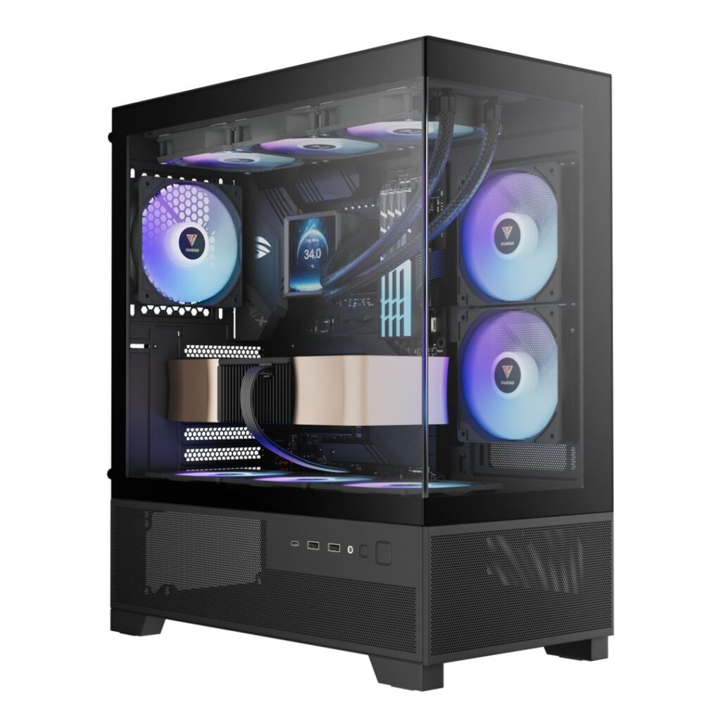 Gamdias Aura GC12 ARGB Tempered Glass Black - Image 1