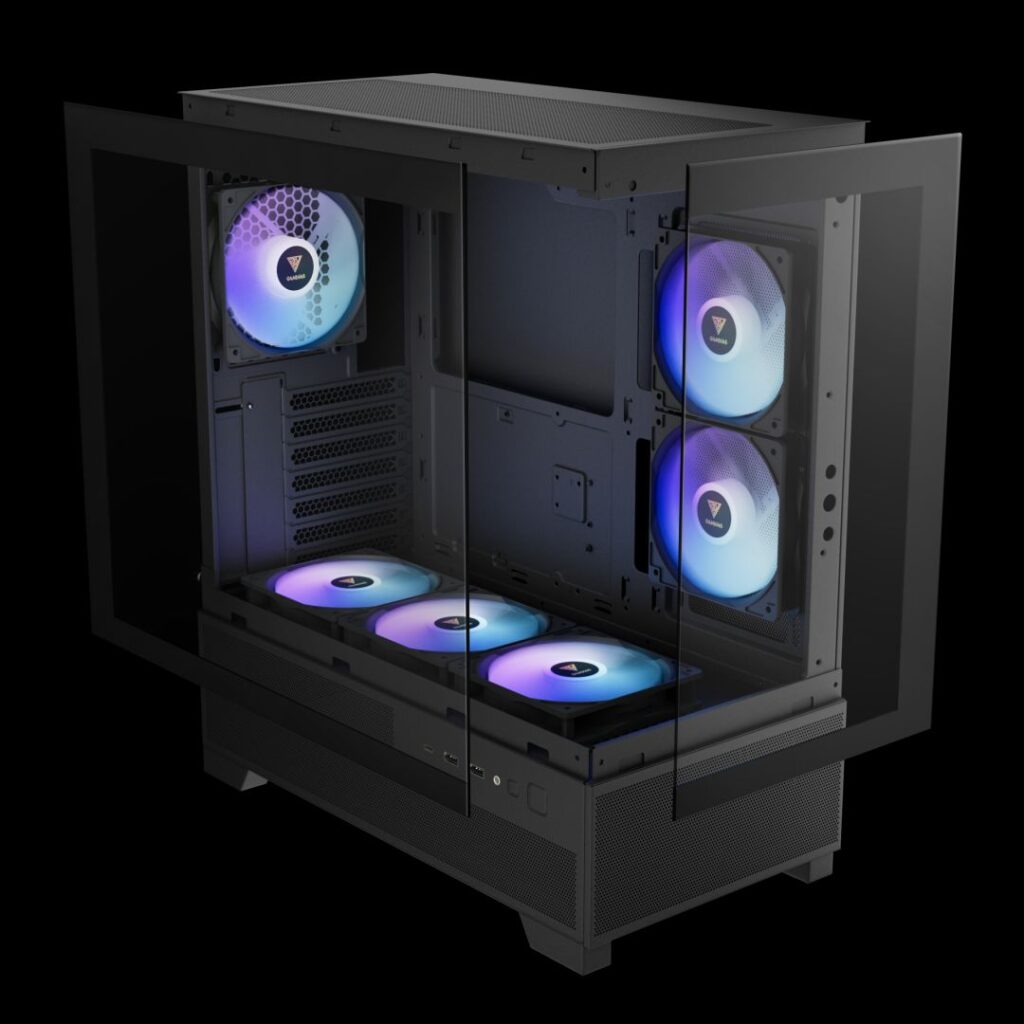Gamdias Aura GC12 ARGB Tempered Glass Black - Image 4