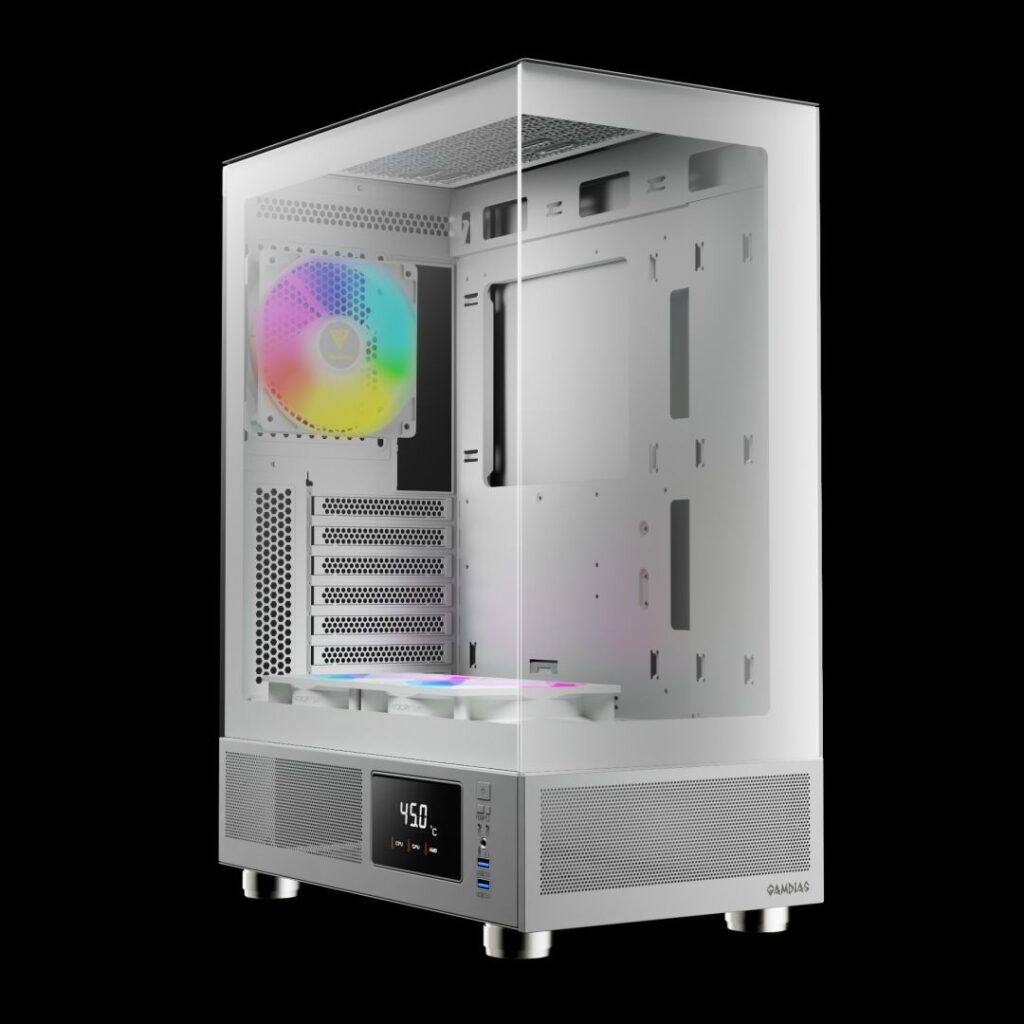 Gamdias Atlas E1 ARGB Tempered Glass White - Image 2