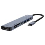 Savio AK-82 Multifunctional USB-C 7 in 1 hub Black - Image 2