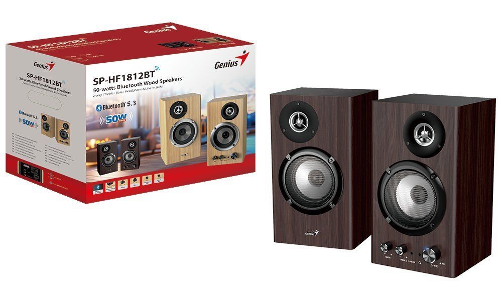 Genius SP-HF1812BT Bluetooth Speaker Dark Brown - Image 7