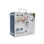 Gembird TA-ACPDQC20-01-W 2-port USB fast charger with pass-through AC socket 20W White - Image 4