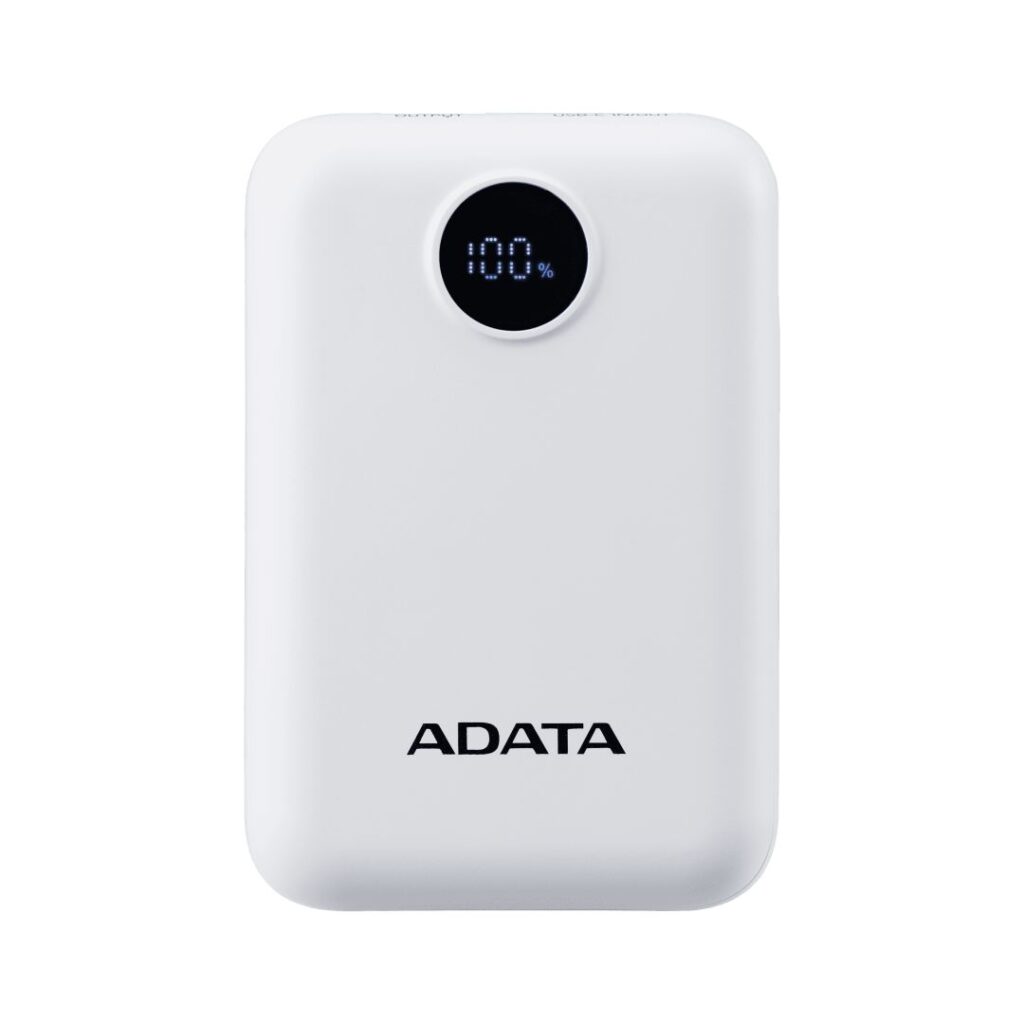 A-Data C100 Digital Display 10000mAh PowerBank White - Image 1