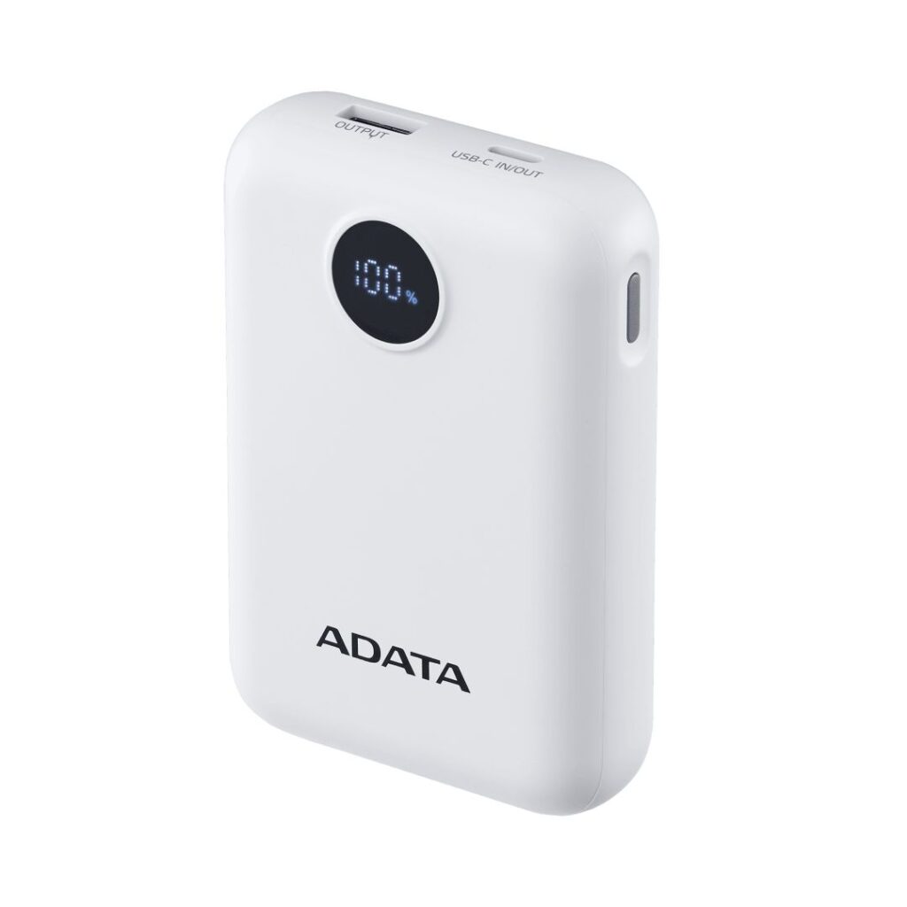 A-Data C100 Digital Display 10000mAh PowerBank White - Image 3