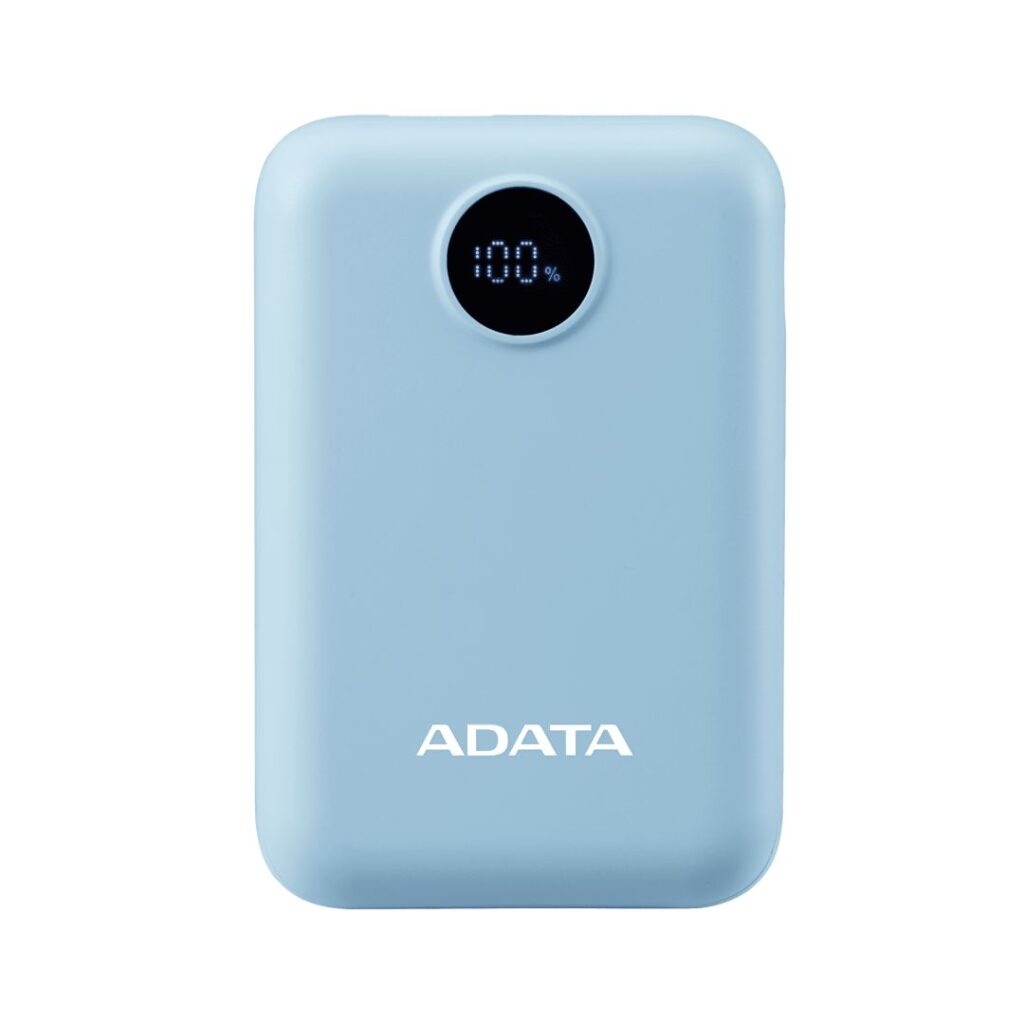 A-Data C100 Digital Display 10000mAh PowerBank Blue - Image 1