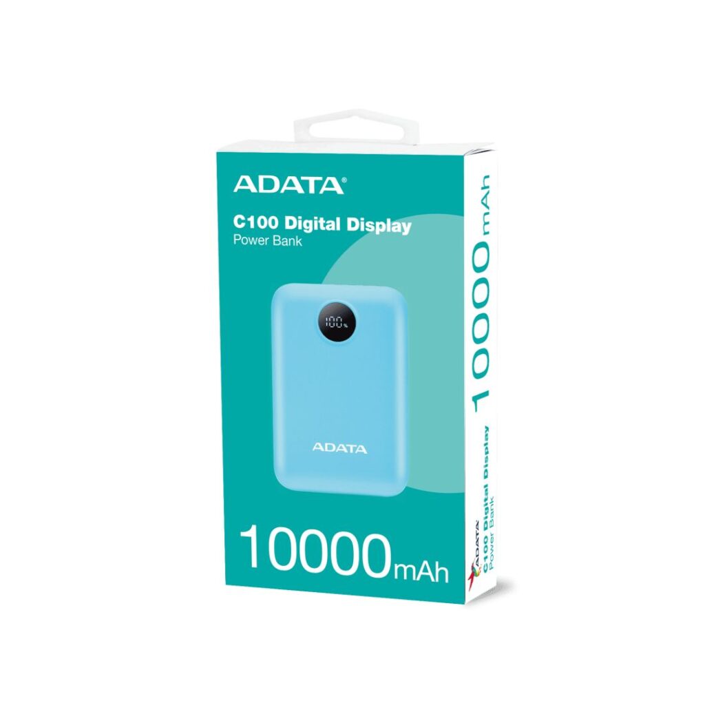 A-Data C100 Digital Display 10000mAh PowerBank Blue - Image 5