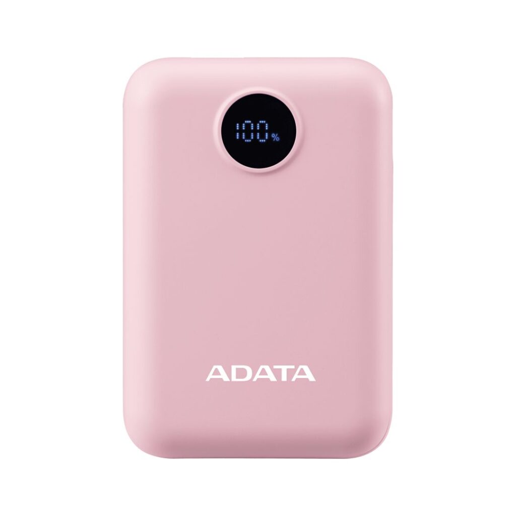 a-data-c100-digital-display-10000mah-powerbank-pink_1.jpg A-Data C100 Digital Display 10000mAh PowerBank Pink - Image 1