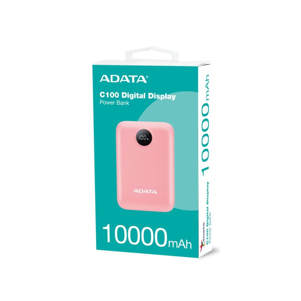 a-data-c100-digital-display-10000mah-powerbank-pink_5.jpg A-Data C100 Digital Display 10000mAh PowerBank Pink - Image 5