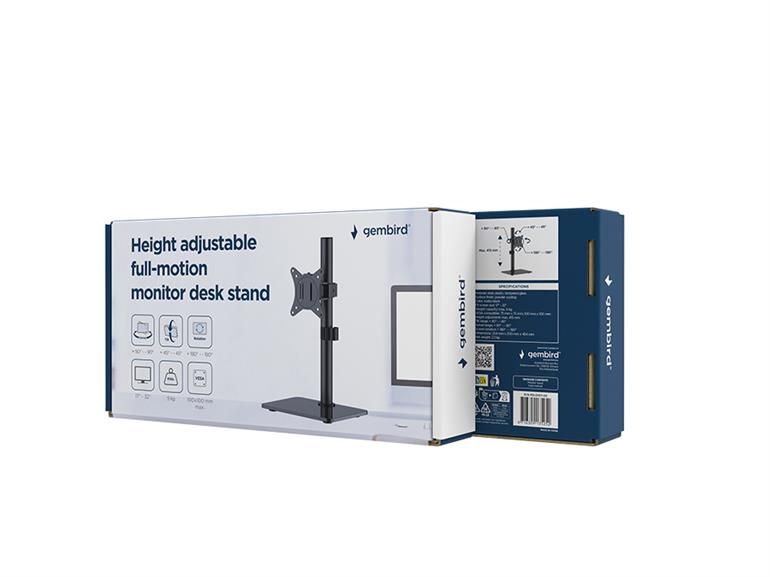 Gembird MS-D1ST-03 Monitor desk stand full motion 17"-32" Black - Image 6