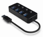 Gembird UHB-U3P4P-01 USB 3.1 (Gen 1) powered 4-port hub with switches Black - Image 3