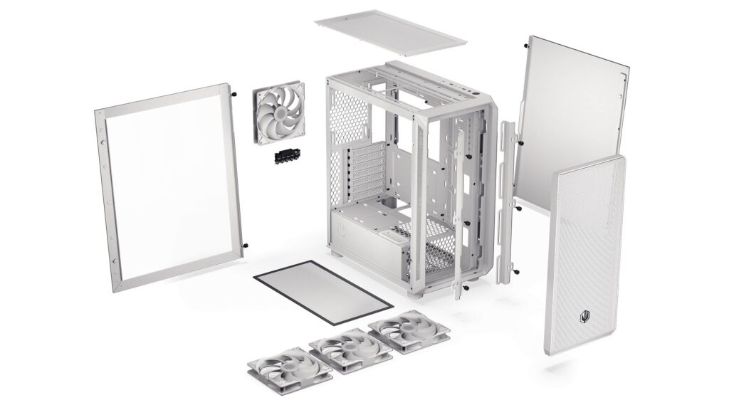 Endorfy Számítógépház - Arx 500 White ARGB (ATX/micro ATX/ITX, 1xUSB-C, 2xUSB3.0, 4x14cm LED ventilátor, ablakos, fehér) - Image 31