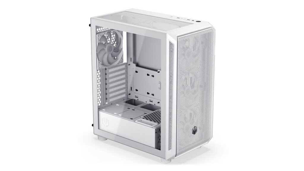 Endorfy Számítógépház - Arx 500 White ARGB (ATX/micro ATX/ITX, 1xUSB-C, 2xUSB3.0, 4x14cm LED ventilátor, ablakos, fehér) - Image 6