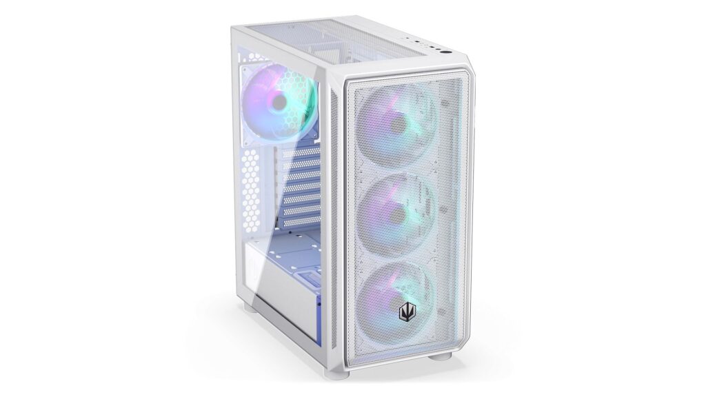 Endorfy Számítógépház - Arx 500 White ARGB (ATX/micro ATX/ITX, 1xUSB-C, 2xUSB3.0, 4x14cm LED ventilátor, ablakos, fehér) - Image 8