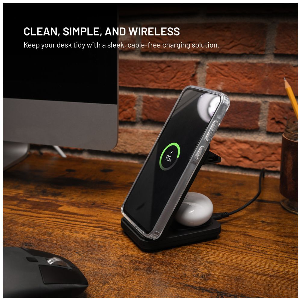 FIXED 3 in 1 Wireless töltő, fekete - Image 3