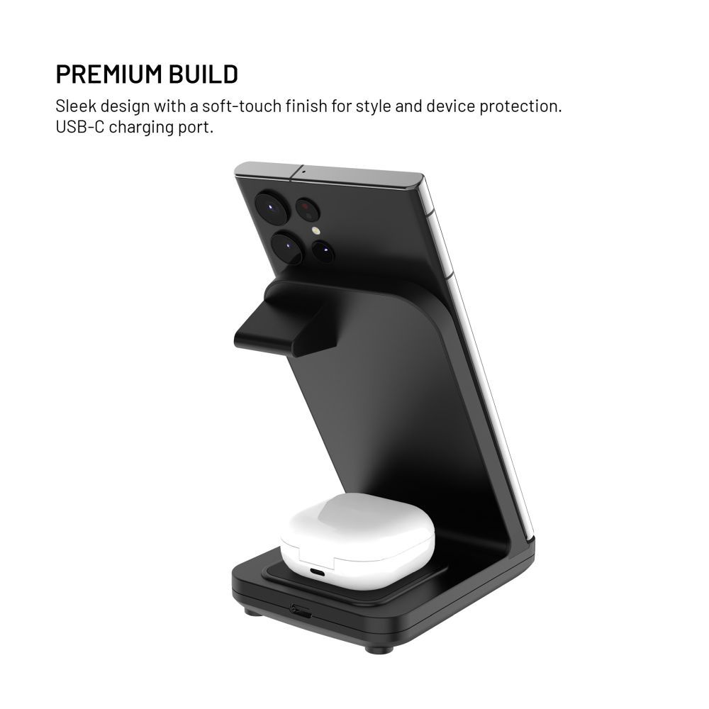 FIXED 3 in 1 Wireless töltő, fekete - Image 6