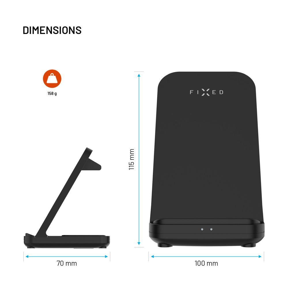 FIXED 3 in 1 Wireless töltő, fekete - Image 7