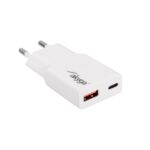 Akyga AK-CH-27 USB-A/USB-C PD 30W Quick Charge 3.0 GaN White