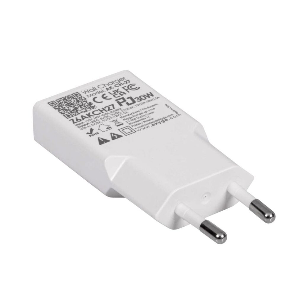 Akyga AK-CH-27 USB-A/USB-C PD 30W Quick Charge 3.0 GaN White - Image 4