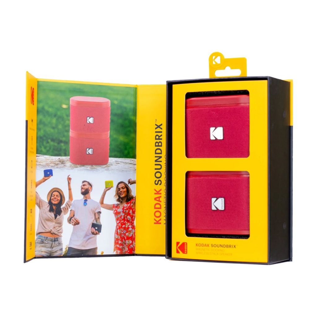 Kodak BRIXRD2 Soundbrix Mini Bluetooth Coloured Portable Two Speakers Red - Image 2