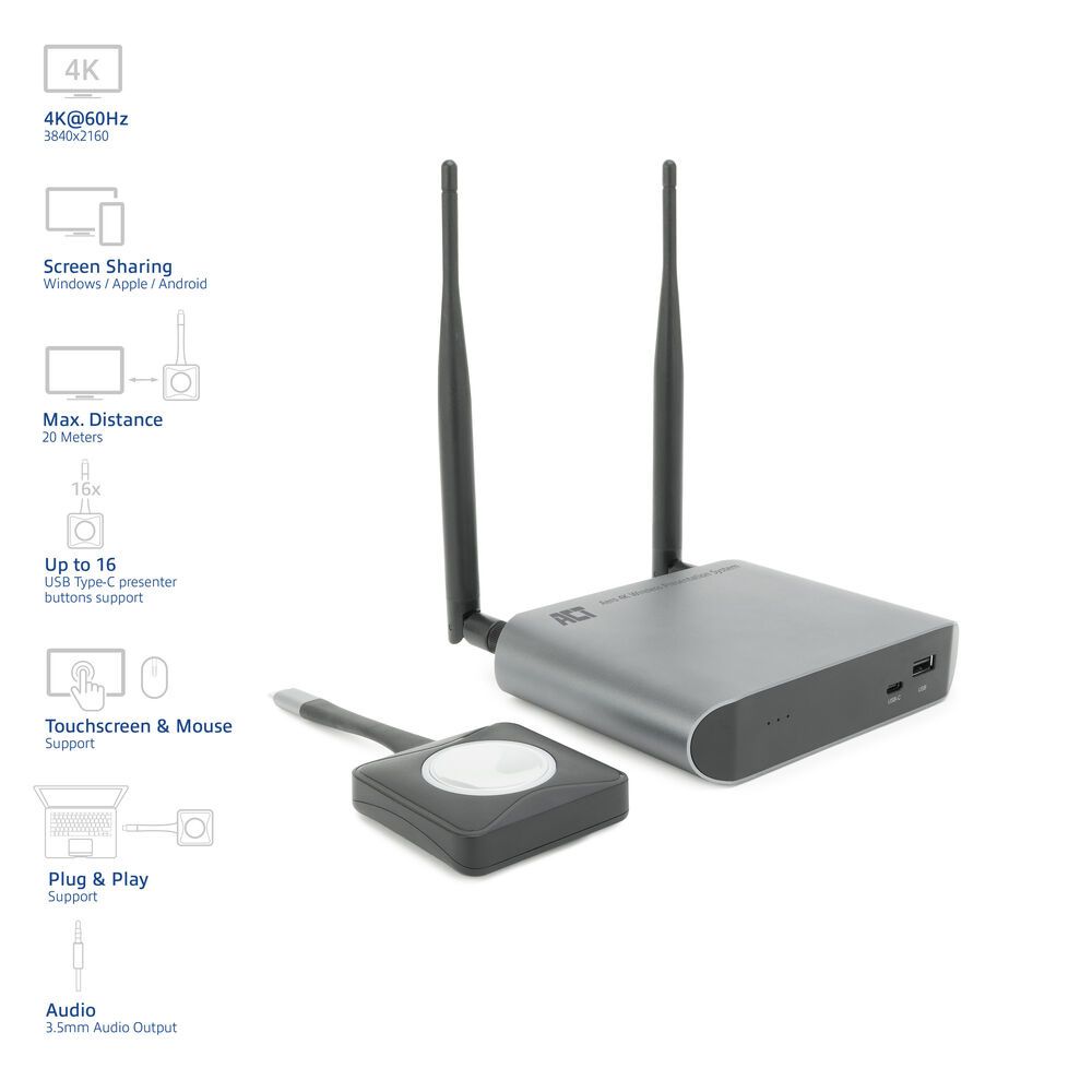 ACT Aero 4K Wireless Presentation System Grey - Image 2