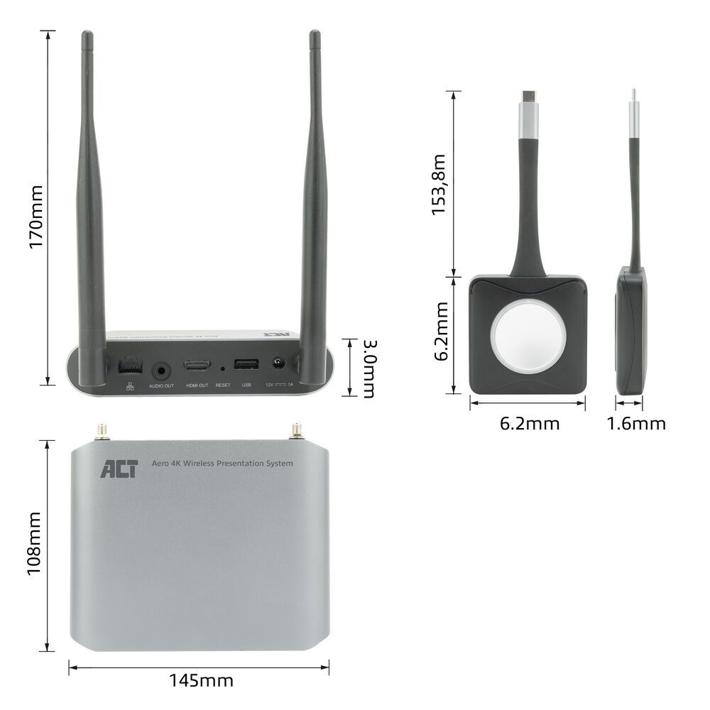 ACT Aero 4K Wireless Presentation System Grey - Image 6