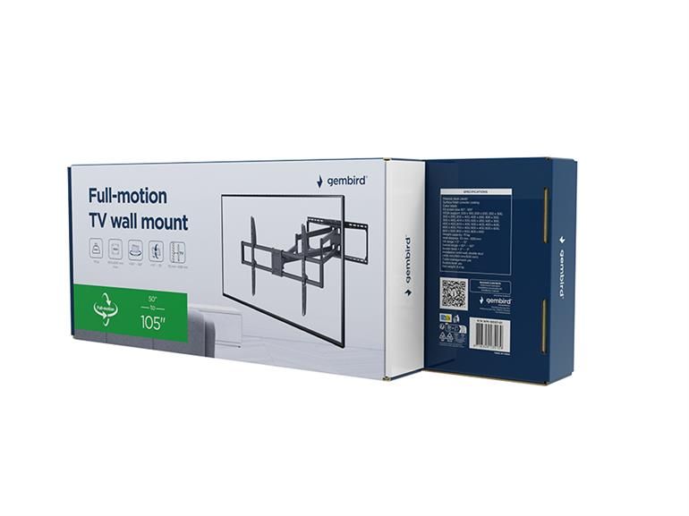 Gembird WM-105ST-01 Full motion TV wall mount  50"-105" Black - Image 5