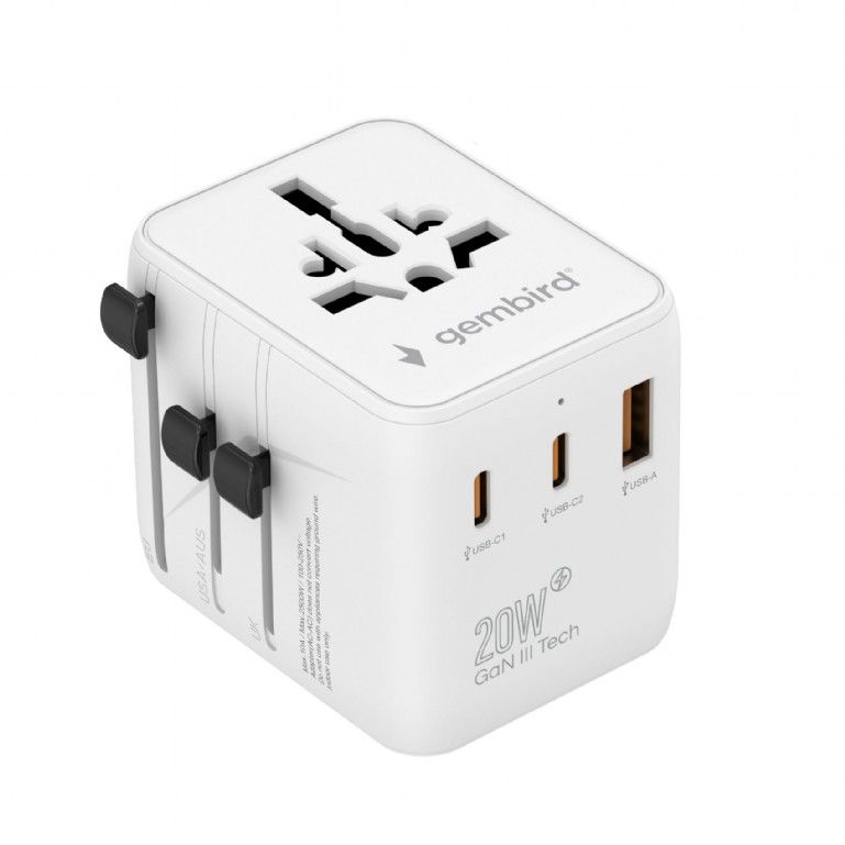Gembird Universal travel power adapter 20W White - Image 7