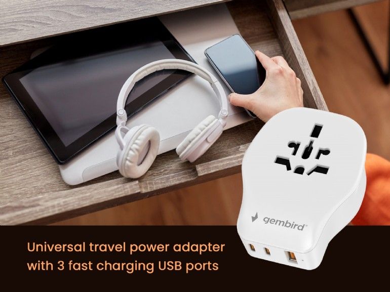 Gembird Universal travel power adapter 20W White - Image 4