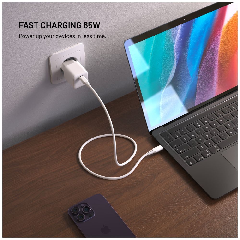 FIXED mini USB-C GaN töltő 65W fehér - Image 3