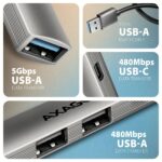 AXAGON HUE-STA ALU STRIP USB-A 4 port hub - Image 3