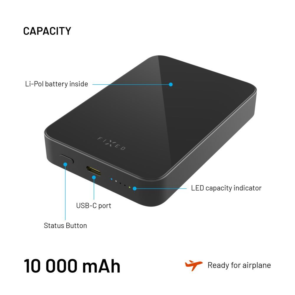 FIXED MagZen 10 Oi2 10000 mAh külső akkumlátor, fekete - Image 7