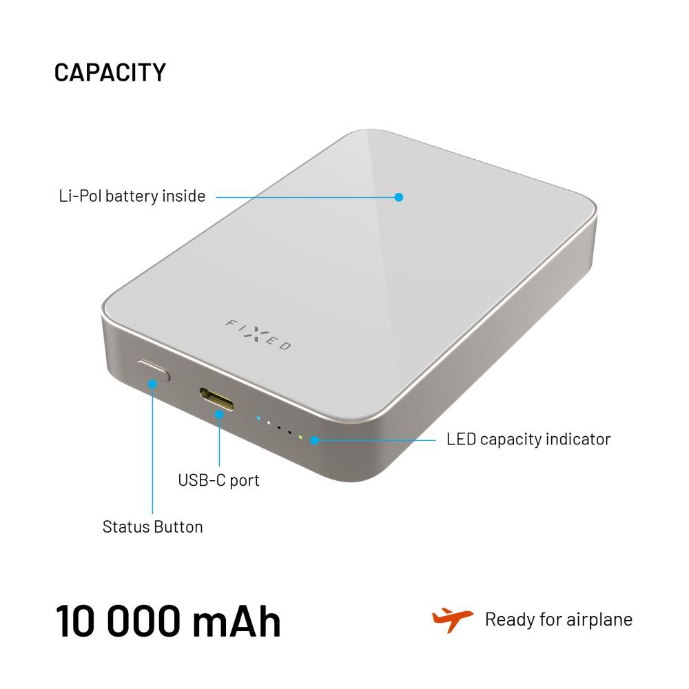FIXED MagZen 10 Oi2 10000 mAh külső akkumlátor, titán - Image 6