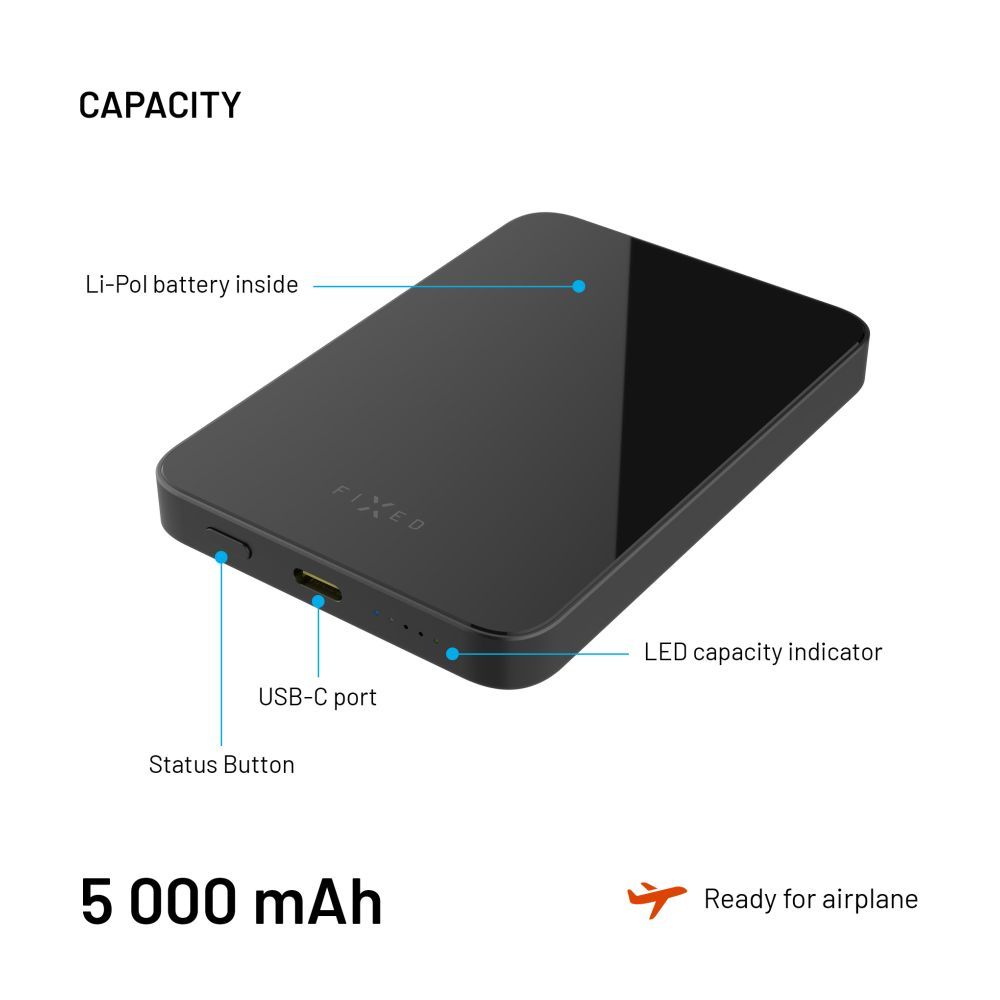 FIXED MagZen 5 Qi2 külső akkumlátor 5000 mAh, fekete - Image 7