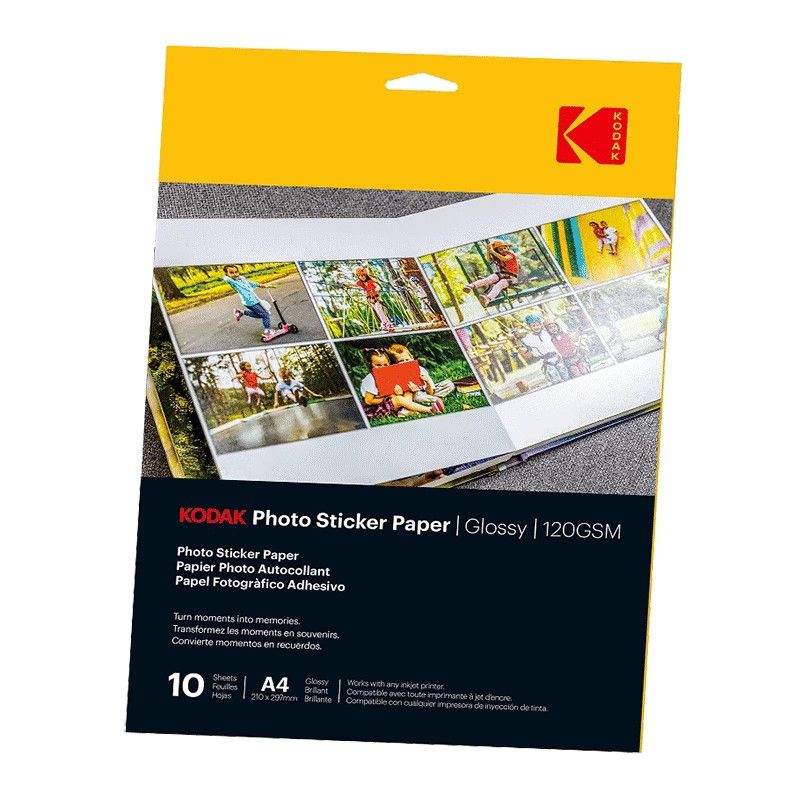 Kodak fotópapír ragasztható matrica, A6 10x15cm fényes 120g 20db