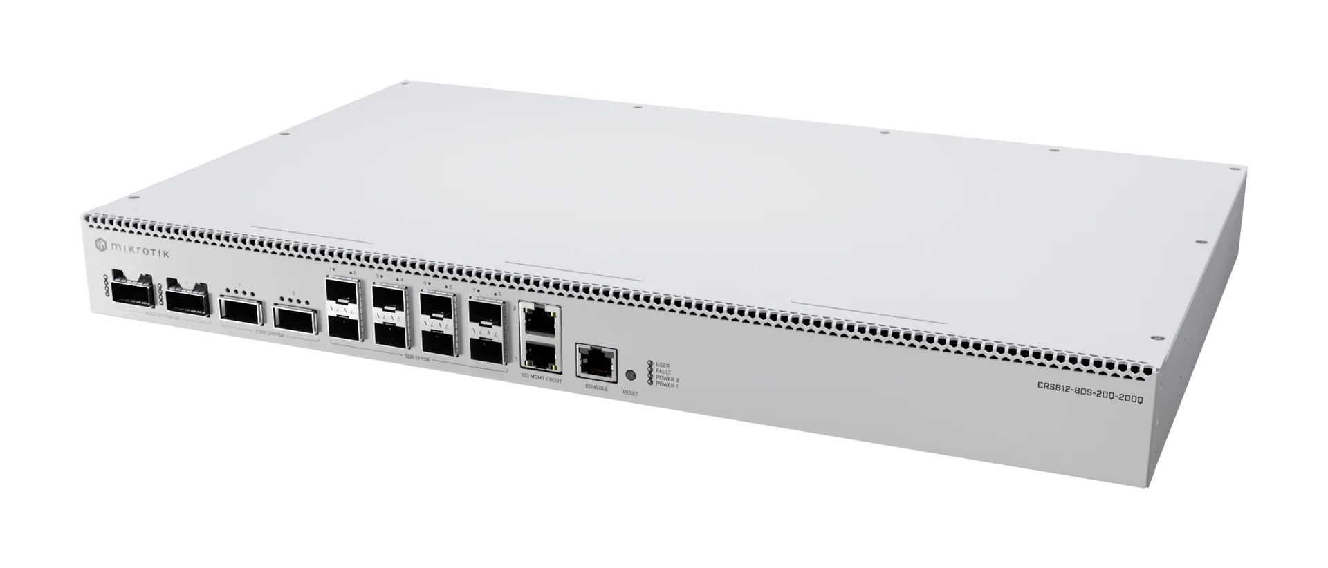 MikroTik CRS812 DDQ  rackbe szerelhető switch, 8×50G SFP56, 2×200G QSFP56, 2×400G QSFP56-DD, 2×10G Ethernet